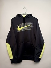 Nike Therma-Fit Hoodie - Mens Size Large - Gray/Neon Green Pullover Hoodie