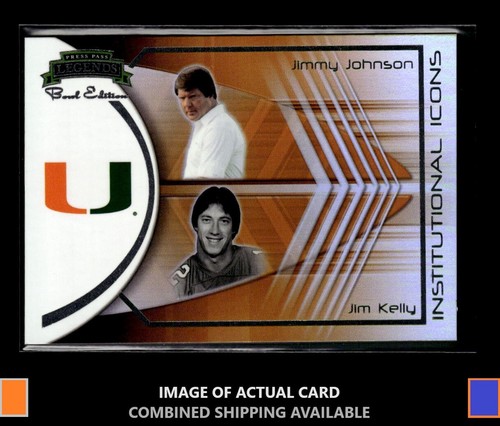 2008 Press Pass Legends Jimmy Johnson Jim Kelly institutionelle Ikonen / 250 Miami