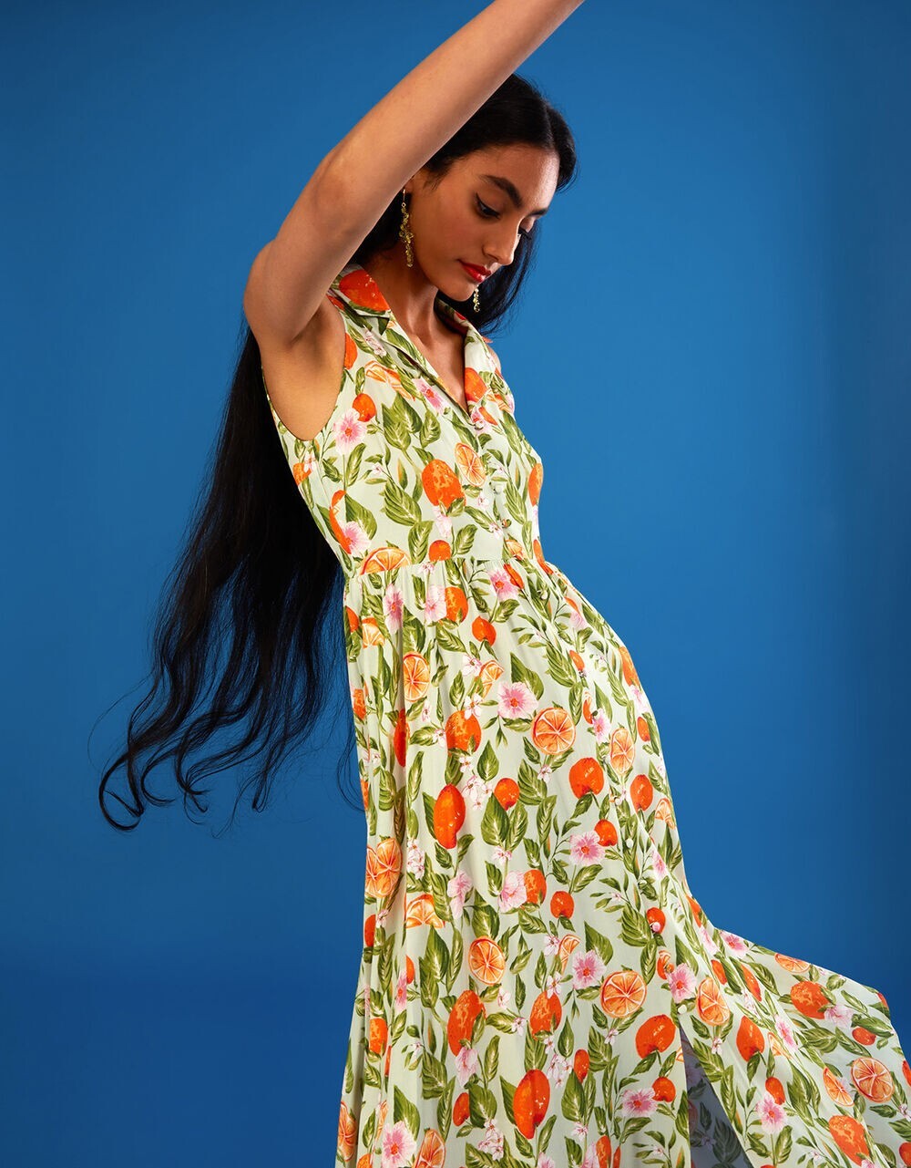 Monsoon Olsen orange print shirt dress orange Size 14