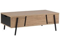 Moderner Couchtisch Mit Stauraum Heller Holzfarbton/Schwarz Blackpool