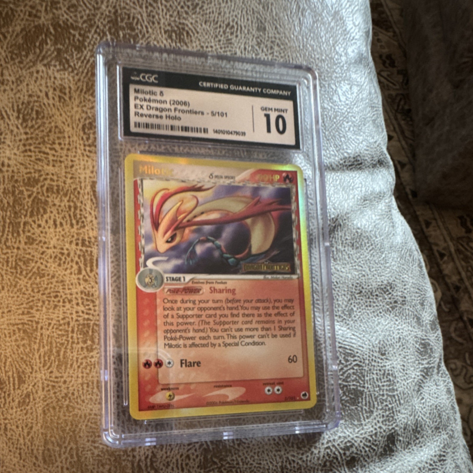 Pokémon Milotic δ Reverse Holo 5/101 EX Dragon Frontiers 2006 CGC 10