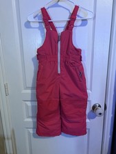 London Fog Kids Toddler Girls Insulated Snow Bib. Pink Size 4T
