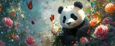 Animal Panda Butterfly Flowers Canvas Home Decor Wall Art Poster Prints Painting