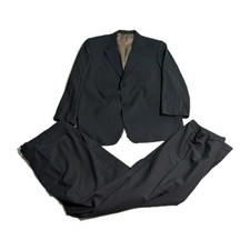 Jack Victor Classic King CT Sz 48L 2pc Suit Charcoal Pinstripe Wool