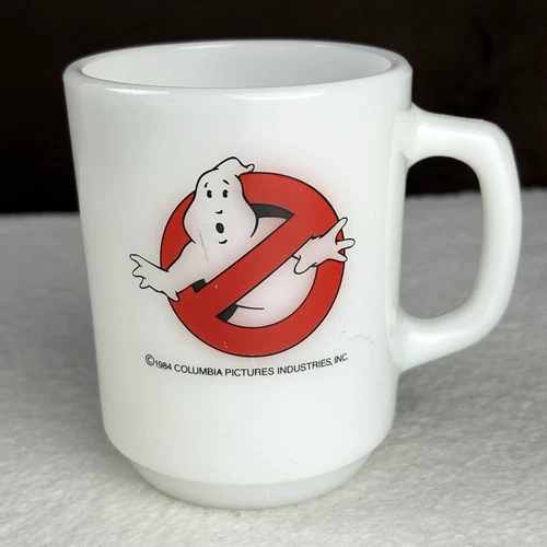 RARE! Vtg 1984 Ghostbusters Columbia Pictures Movie Promo Fire-King Mug HTF 80s!