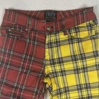 Gothic Men's Split Leg Bondage Yellow And Red Tartan Clash Punk Pants 26/3 — photo 2