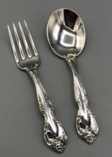 Melrose by Gorham sterling silver 2 piece Baby Fork Spoon Set 4.5"