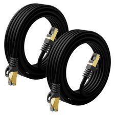 2 Pack Cat6 Ethernet Cables 25 FT Snagless CAT6A RJ45 10Gbps Patch Cord LAN