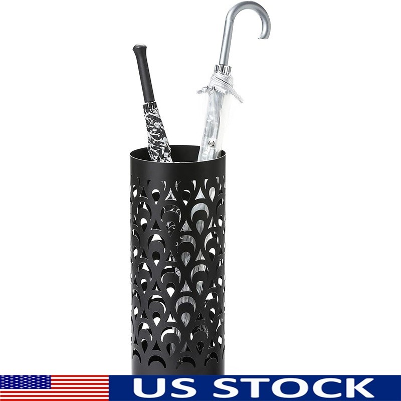 Durable Steel Umbrella Stand W/ Peacock Cutout Design Golf Clubs Canes New