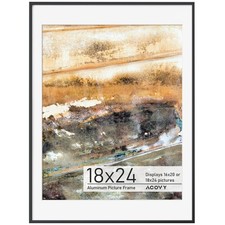 Acovy 18x24 Black Frame, 18x24 Frame Matted to 16x20, Metal 18 x 24 Picture Fram