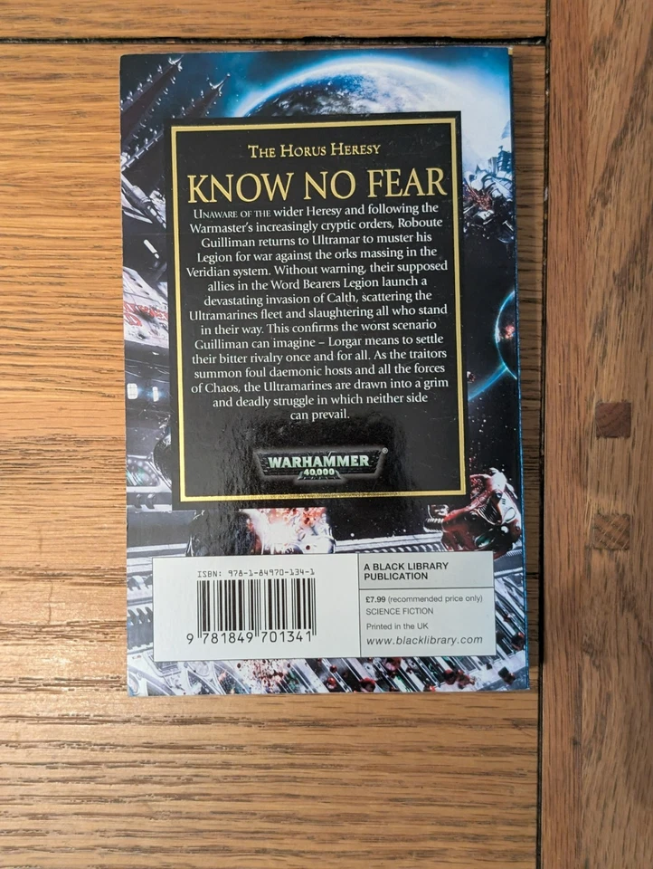 Warhammer Horus Heresy #19 Know No Fear Dan Abnett 1st ED Paperback (2012) - Image 2 of 4