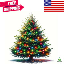 Large Colorful Christmas Tree Vinyl Sticker Self-Lit Glow Decal Scratch-Resistan