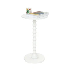 Round Side Table, Small Drink Table for Small Spaces, Modern Accent End Table...