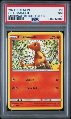 2021 POKEMON MCDONALD'S COLLECTION #9 CHARMANDER PSA 7