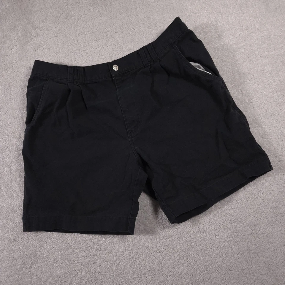 Big Dogs Shorts Mens 38 Black Casual Cotton Pleated Relaxed Fit Pockets Outdoor - Image 2 of 4