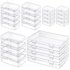24 Pcs Small Plastic Containers with Lids - Mini Plastic Craft Storage Boxes ...