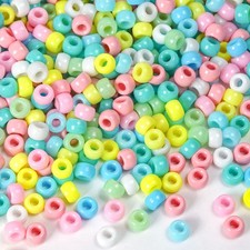 Pastel Pony Beads 1000 pcs Acrylic Teal Macaron Mix for DIY Jewelry Bracelets
