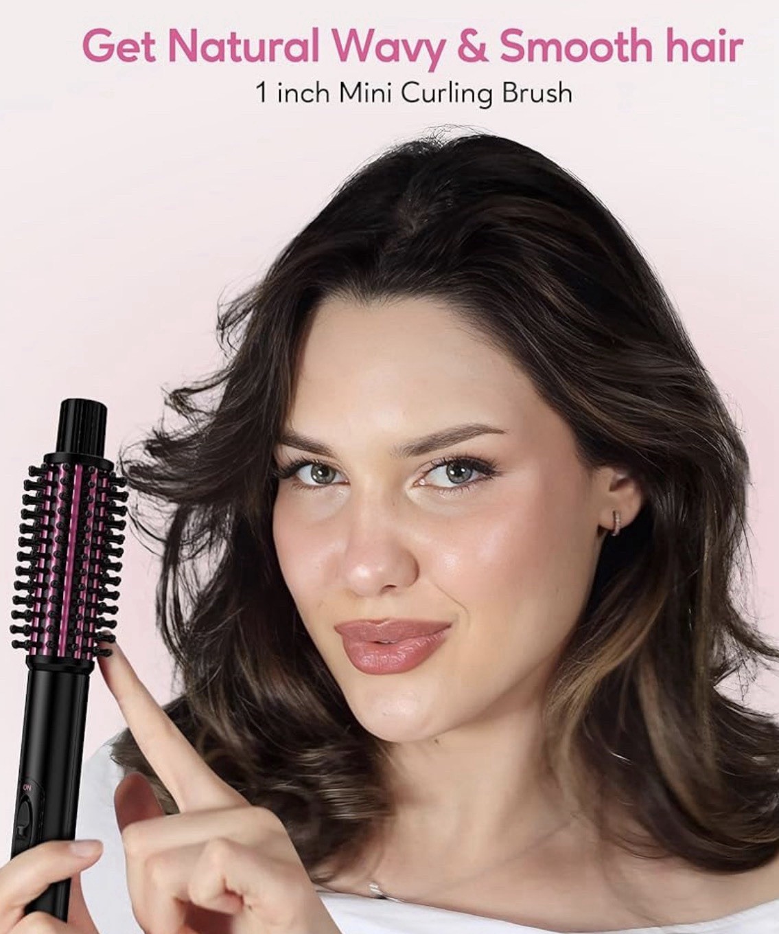 Hair Thermal Heated Brush Straightener Curler Argan Oil Keratin Tourmaline Tech