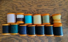 LOT 13 Vintage Wood BELDING CORTICELLI Mercerized Cotton Thread Spools BEL-WAXED