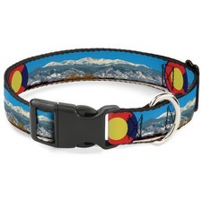 Plastic Clip Collar Colorado Mount Evans Vivid Landscape/Colorado Flag Icon NARR