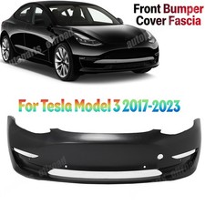 Front Bumper Fascia For 2017-2023 Tesla Model 3 With Tow Hook Hole Direct Fit