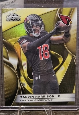 2025 TOPPS CHROME BLACK FOOTBALL MARVIN HARRISON JR /50 GOLD