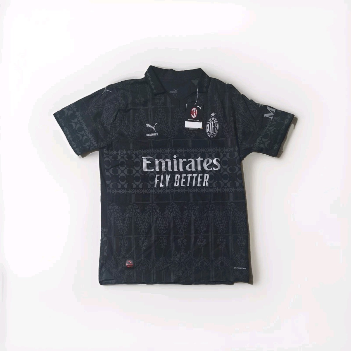 AC Milan X Pleasures Black Large AUTHENTIC import (Italy) UK