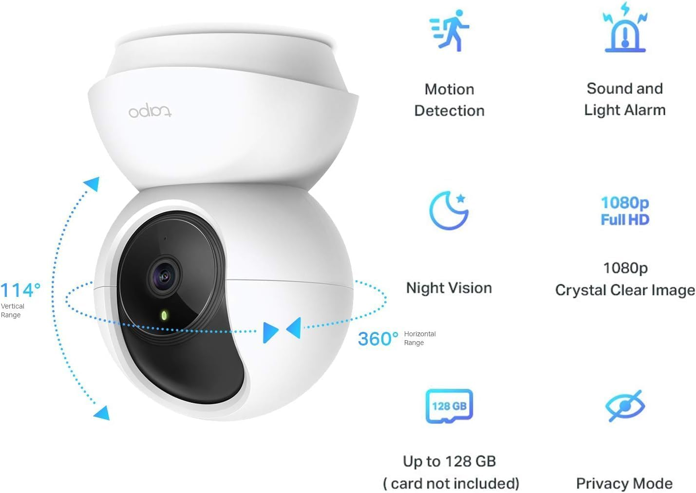 C200 1080P Pan/Tilt Indoor Camera| Baby Monitoring| Motion Detection| Customizab view 2
