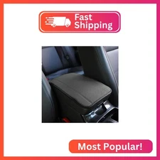 8sanlione Car Armrest Storage Box Mat, Fiber Leather Car Center Console Cover, C