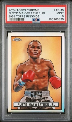 Floyd Mayweather Jr. [Orange Refractor] #TR-15 2024 Topps Chrome 1951 Ringside card
