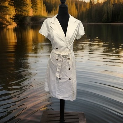 Perry Ellis Dress 14 Cream Button Down Shirt Style