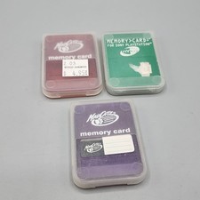 Lot of 3 PlayStation 1 3rd Party Memory Cards 1X - 15 Blocks w/ Case