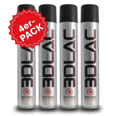 3DLAC Spray 400ml 4er-Pack Sprühkleber Haftspray Druckplatte Druckbett 3D Druck