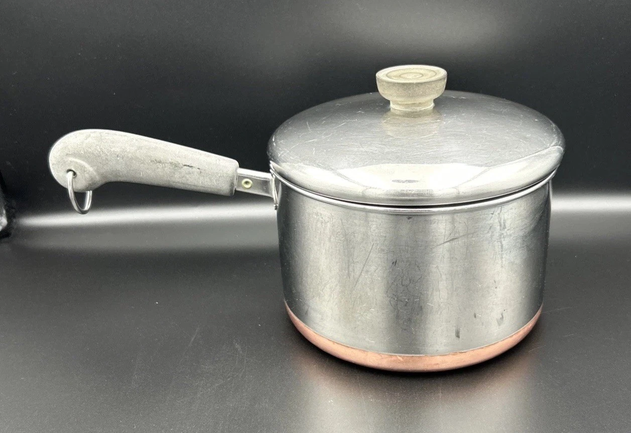 Revere Ware 1801 Copper Clad 3 Qt Sauce Pan Pot W/ Lid Rome NY USA