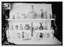 Photo:Antique Glass Stone Bottles Vases Artifacts 1900s Still Life Print