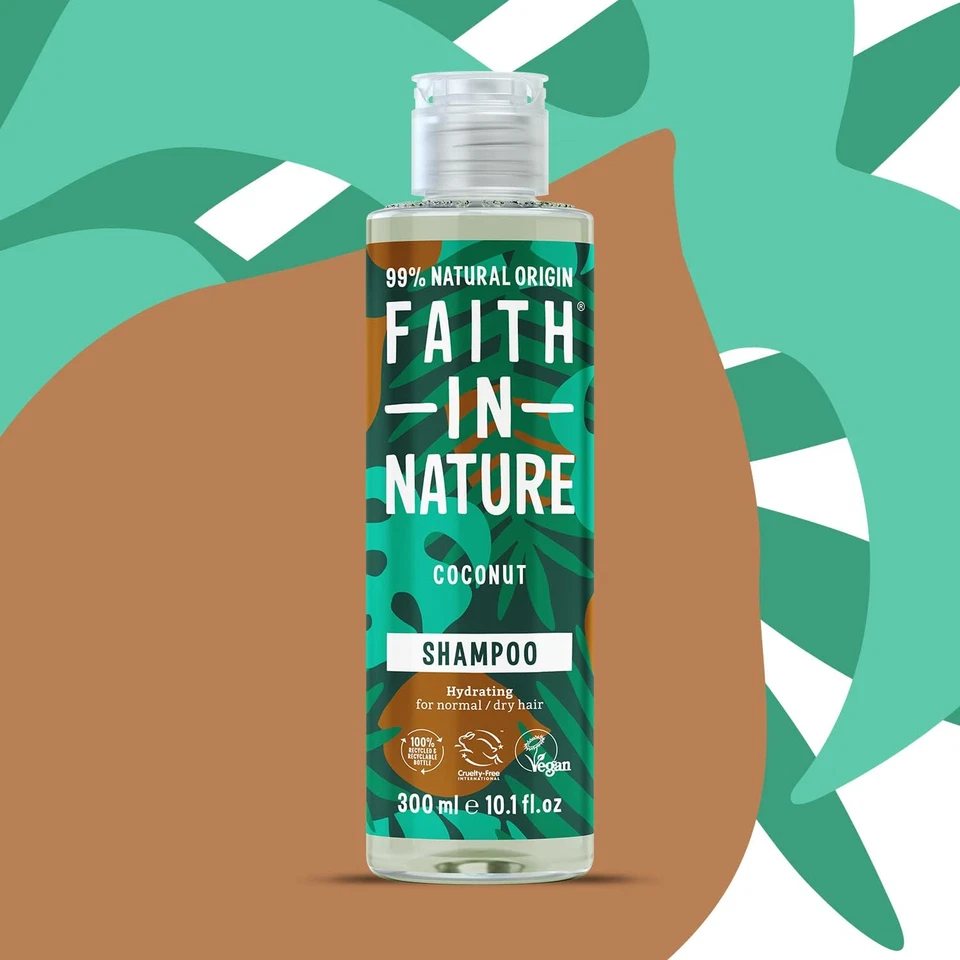 Faith in Nature 300Ml Natural Coconut Shampoo, Hydrating, Vegan and Cruelty Free - Image 4 of 4