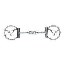 Showman Longhorn Stainless Steel D-Ring Dog Bone Snaffle Bit