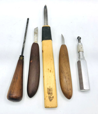 Lot 5 WOOD CARVING KNIFE SET WOODCARVING KNIVES CUSTOM rare whittling blade duck