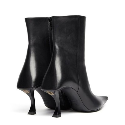 Balenciaga Hourglass Leather Ankle Boots Women's Black 39 New