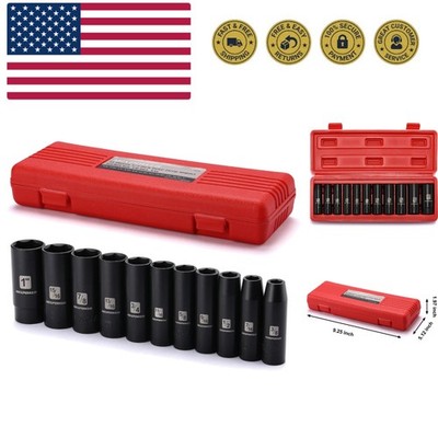 MIXPOWER 11 Pieces 1/2-Inch Drive Deep Impact Socket Set, 3/8-Inch to 1-Inch,...