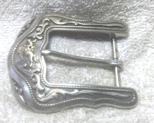Silver Bucking Bronco Western Fully Engraved Replacement Belt Buckle Great Shape