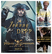 Johnny Depp Signed Pirates of the Caribbean 12x18 Photo COA Proof Autographed