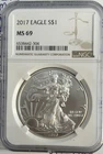2017 Silver Eagle MS-69 NGC