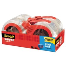 Scotch 3850 Packaging Tape with Dispenser, 3" Core, 1.88" x 54.6 yds, 4/Pack