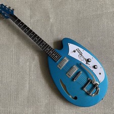 Electric Guitar Blue 6 string Semi Hollow Body Maple Neck Rosewood Fretboard