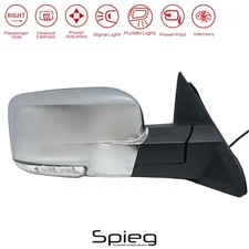 Passenger Side Mirror for RAM 1500 w/ Memory Power Fold Puddle Lamp Heated 17pin