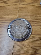 Vintage Turn Signal Glass Beehive And Stainless Steel Trim Glass Lens 5938297