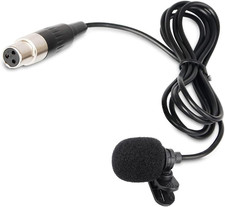 Lavalier Lapel Microphone with Mini XLR Jack, Hand-Free Clip-On Lapel Mic Compat
