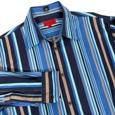 Hugo Boss Men's Cotton Ctriped Long Sleeve Button Down Shirt Size XL
