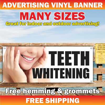 TEETH WHITENING Advertising Banner Vinyl Mesh Sign dentist doctor treatment